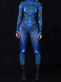 Cyberpunk Combinaisons zentai motifs Halloween Combinaison Caitsuit pour adulte personnage d'anime cosplay combinaison imprimée numérique 3D tenue de scène pour spectacle de yoga aérien