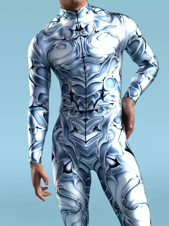 Cyberpunk Combinaisons zentai motifs Halloween Combinaison d'Halloween imprimée en 3D body robot costume de cosplay combinaison squelette pour homme vêtements de fête barboteuse élastique pour carnav