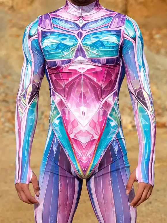 Cyberpunk Combinaisons zentai motifs Halloween Combinaison d'Halloween imprimée en 3D body robot costume de cosplay combinaison squelette pour homme vêtements de fête barboteuse élastique pour carnav