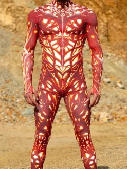 Cyberpunk Combinaisons zentai motifs Halloween Combinaison d'Halloween imprimée en 3D body robot costume de cosplay combinaison squelette pour homme vêtements de fête barboteuse élastique pour carnav