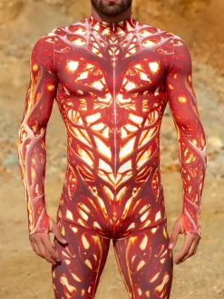 Cyberpunk Combinaisons zentai motifs Halloween Combinaison d'Halloween imprimée en 3D body robot costume de cosplay combinaison squelette pour homme vêtements de fête barboteuse élastique pour carnav