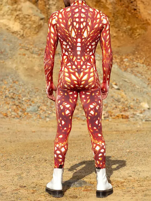 Cyberpunk Combinaisons zentai motifs Halloween Combinaison d'Halloween imprimée en 3D body robot costume de cosplay combinaison squelette pour homme vêtements de fête barboteuse élastique pour carnav