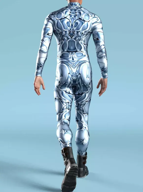Cyberpunk Combinaisons zentai motifs Halloween Combinaison d'Halloween imprimée en 3D body robot costume de cosplay combinaison squelette pour homme vêtements de fête barboteuse élastique pour carnav