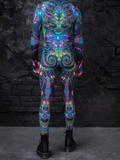 Cyberpunk Combinaisons zentai motifs Halloween Combinaison d'Halloween imprimée en 3D body robot costume de cosplay combinaison squelette pour homme vêtements de fête barboteuse élastique pour carnav