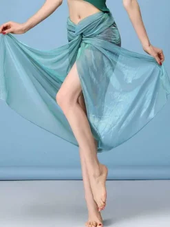 Danse du ventre Jupe Femmes Organza Split Bas ventre Déguisements Halloween
