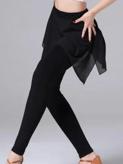 Danse latine Costume Jupe Pantalon Femmes Noir Formation Danse Vêtements Déguisements Halloween