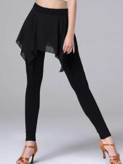 Danse latine Costume Jupe Pantalon Femmes Noir Formation Danse Vêtements Déguisements Halloween