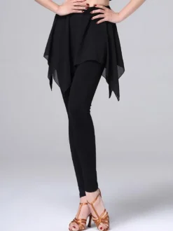 Danse latine Costume Jupe Pantalon Femmes Noir Formation Danse Vêtements Déguisements Halloween