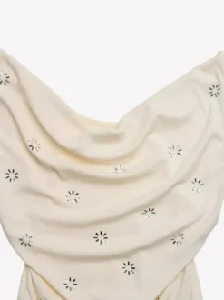Débardeur abricot à col bénitier et dos nu style décontracté pour femme été