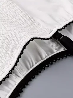Débardeur noir à col carré plissé style décontracté pour femme été