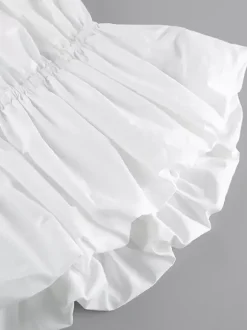 Débardeur rose sans bretelles plissé sexy dos nu en coton pour femme