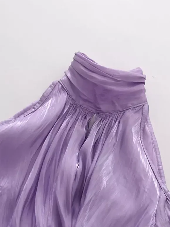 Débardeur abricot à bretelles plissé en coton style décontracté pour femme