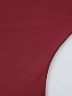 Débardeur bordeaux à bretelles franges au col et épaules dénudées sexy pour femme