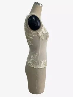 Débardeur sans manches en maille avec broderie florale 3D pour femme 2026