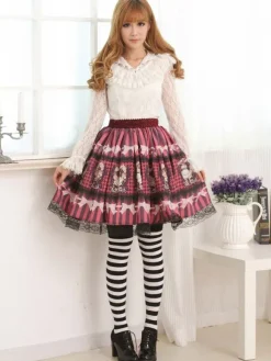 Dentelle blanche Lolita Blouse manches longues Déguisements Halloween
