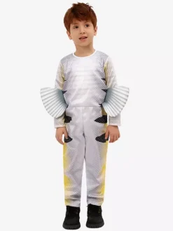 Déguisement de flet pour enfants ensemble combinaison et chapeau de carnaval d'Halloween blanc