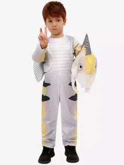 Déguisement de flet pour enfants ensemble combinaison et chapeau de carnaval d'Halloween blanc