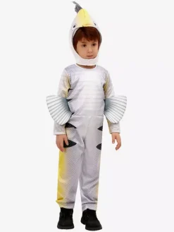 Déguisement de flet pour enfants ensemble combinaison et chapeau de carnaval d'Halloween blanc