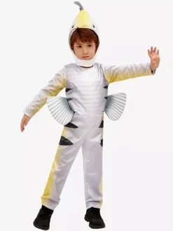 Déguisement de flet pour enfants ensemble combinaison et chapeau de carnaval d'Halloween blanc