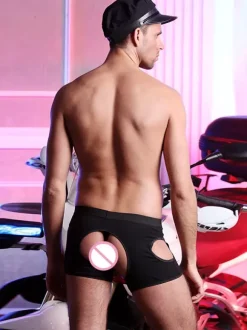Déguisement de policier sexy pour homme string dos nu entrejambe ouverte tenue de soirée.