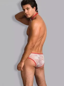 Déguisement d'infirmière sexy pour homme ensemble dos nu et col halter tenue de soirée