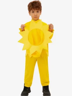 Déguisement de fête tournesol pour enfants combinaison jaune avec chapeau