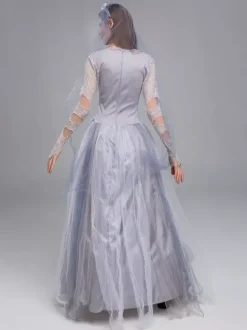 Déguisement de mariée fantôme hantée d'Halloween robe de mariée victorienne pour une fête d'Halloween zombie et une représentation théâtrale