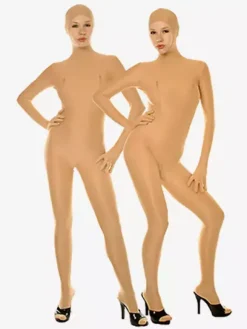 Déguisements Halloween Lycra Spandex Catsuit couleur peau 2026 Bodysuit Morphsuit