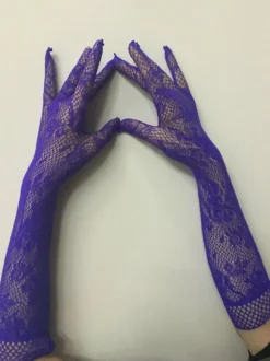 Déguisement Sexy Servante Accessoires Gants en Dentelles Transparentes Creusantes Florales Unicolore Costumes Sexy Femmes Déguisements Sexy Halloween