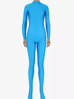 Déguisements Halloween bleu ciel Zentai Slim Fit Spandex Jumpsuit pour les femmes Déguisements Halloween