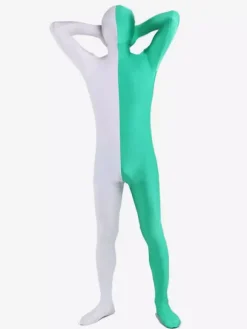 Déguisements Halloween Zentai Costumes Lycra Spandex Deux Tone Costumes Corps Complets