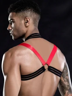 Déguisements Sexy Costumes Homme Culottes avec Bretelles à Lacets Cousu Bicolores Moulants Elastique Sous-vêtements Déguisements de Clubs