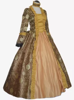 Déguisement Vintage Robe Noire Gothique Rétro Soirée costumes Marie-Antoinette Imprimé