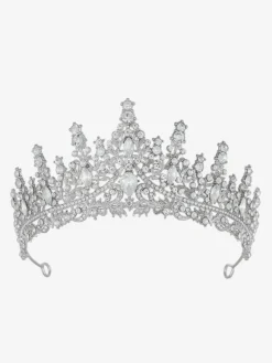 Diadèmes en alliage pour femmes style reine/princesse ornés de cristaux et de pierres synthétiques style vintage