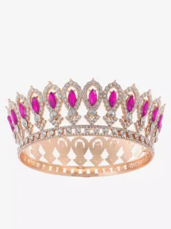 Diadèmes victoriens en alliage couronnes en cristal et pierres synthétiques accessoires de tête pour femmes