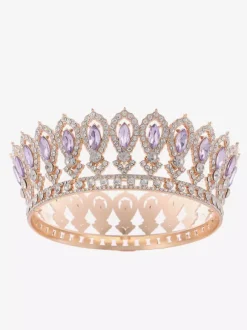 Diadèmes victoriens en alliage couronnes en cristal et pierres synthétiques accessoires de tête pour femmes