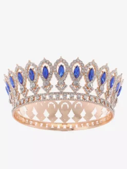Diadèmes victoriens en alliage couronnes en cristal et pierres synthétiques accessoires de tête pour femmes
