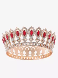 Diadèmes victoriens en alliage couronnes en cristal et pierres synthétiques accessoires de tête pour femmes