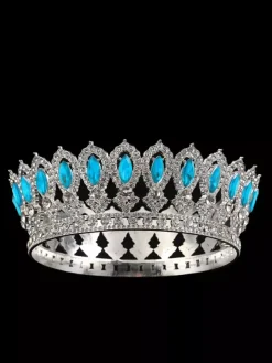 Diadèmes victoriens en alliage couronnes en cristal et pierres synthétiques accessoires de tête pour femmes