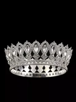 Diadèmes victoriens en alliage couronnes en cristal et pierres synthétiques accessoires de tête pour femmes
