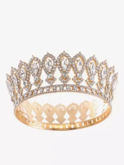 Diadèmes victoriens en alliage couronnes en cristal et pierres synthétiques accessoires de tête pour femmes