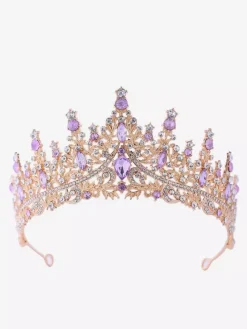 Diadèmes vintage pour femmes couronnes en alliage strass et pierres synthétiques style rétro