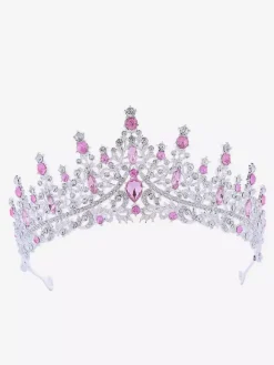 Diadèmes vintage pour femmes couronnes en alliage strass et pierres synthétiques style rétro