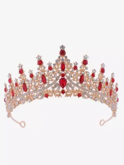 Diadèmes vintage pour femmes couronnes en alliage strass et pierres synthétiques style rétro