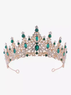 Diadèmes vintage pour femmes couronnes en alliage strass et pierres synthétiques style rétro