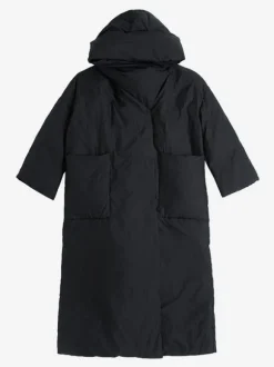 Doudoune Femme Long Manteau Noir En Duvet De Canard Hiver Chaud Veste