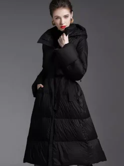 Doudoune à Capuche Violet Long Puffer Vêtements d'extérieur d'hiver pour les femmes