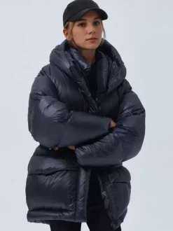 Doudoune Décontractée À Capuche En Duvet De Canard Manteau Femme