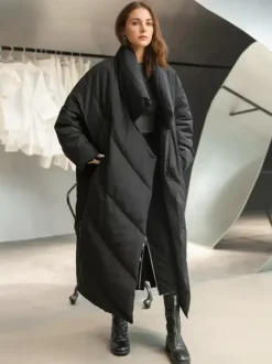 Doudoune Long Oversize En Duvet De Canard En Coupe Ample Manteau Femme