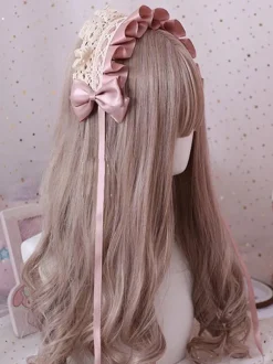 Doux Lolita Coiffe Dentelle Bow Lolita Bandeau Déguisements Halloween